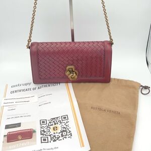 Bottega Veneta Olympia Knot Burgundy Shoulder Bag W/Dust Bag and Entrupy COA!